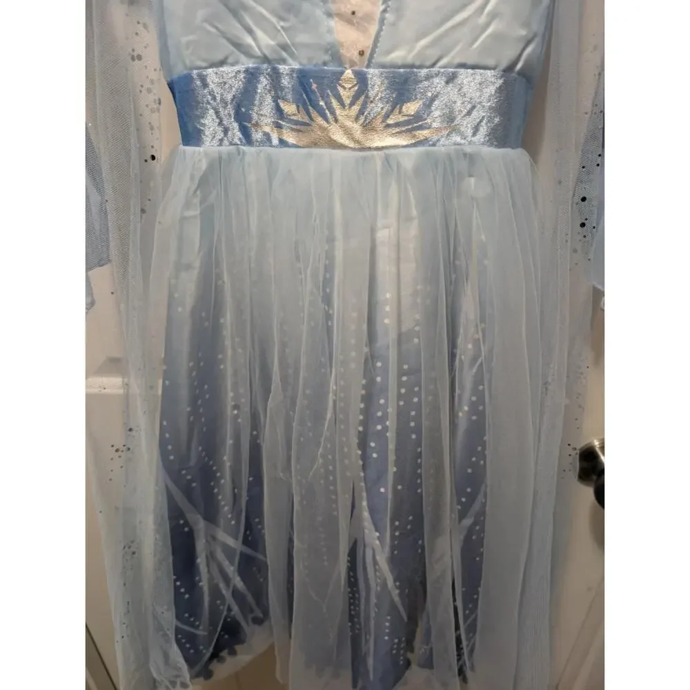 Girl’s Frozen’s Elsa Ice Queen Costume Dress Princess Sz 140 CM, US 10 Halloween